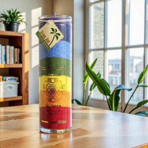 Aloha Bay Unscented Chakra Jar Rainbow Sri Yantra Candle (826792) in Saudi Arabia