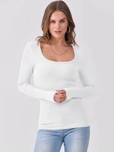 ANRABESS Women's Long Sleeve Tops Casual Scoop Neck Ribbed Knit Slim Fitted Basic Tee Shirts Trendy Spring Outfits in Saudi Arabia