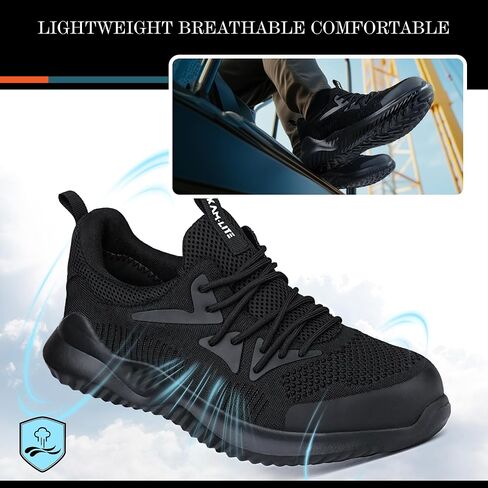 Steel Toe Shoes for Men Women, Lightweight Comfortable Breathable Safety Work Sneakers, Anti-Puncture Slip-Resistant Work Utility Shoes in Saudi Arabia
