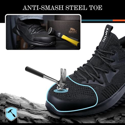 Steel Toe Shoes for Men Women, Lightweight Comfortable Breathable Safety Work Sneakers, Anti-Puncture Slip-Resistant Work Utility Shoes in Saudi Arabia