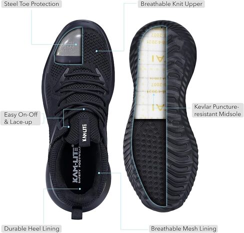 Steel Toe Shoes for Men Women, Lightweight Comfortable Breathable Safety Work Sneakers, Anti-Puncture Slip-Resistant Work Utility Shoes in Saudi Arabia