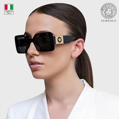 Versace VE4405 Medusa Rectangle Shope Grasshes with Eshades Luxury Eyewear Kit Bundle in Saudi Arabia