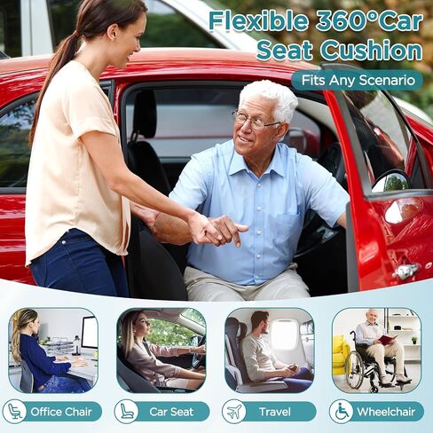 FACULX Rotating Seat for Car 360° Swivel Seat for Car for Elderly Non-Slip Portable Rotating Car Seat Pad for Driving, Chairs, Stool Chair, Ergonomic Design (Black) in Saudi Arabia
