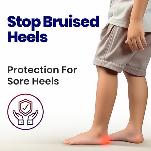 Armstrong Amerika Kids Kids Heel Cups - 3 أزواج من وسائد كعب هلام لتخفيف آلام الكعب. منصات كعب الهلام ، إدراج التهاب اللفافة الأخمصية لالتهاب الأوتار في أخيل ، توتنهام الكعب ، سرب المرضى 2-5 ، صغير in Kuwait