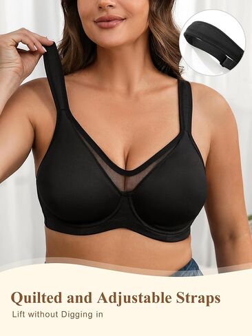 Bras for Women Underwire, Plus Size Lifting Comfortable Bralettes, Mesh V Neck, Full Coverage Everyday Bra in Saudi Arabia
