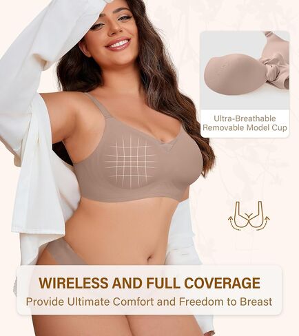 DeAngelmon Wireless Bras for Women Mesh v Bralette Bralette Complete Coverage Tshirt كل يوم in Kuwait