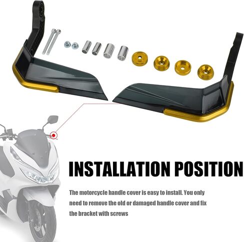 PowerMotor Dirt Bike Handguards,7/8 inch Universal Aluminum Alloy Motorcycle Handlebar Brake Protector for Dirt Pit Bike MX Off Road Motocross Supermoto Racing ATV Quad(Gold) in Saudi Arabia