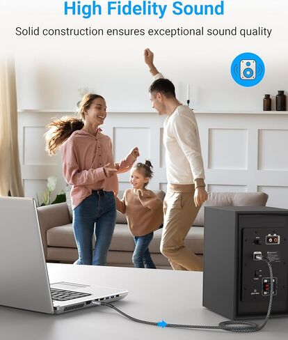 BlueRigger 3.5mm to 6.35mm Audio Cable (10FT, 90 Degree Bi-Directional, 3.5mm 1/8" Male to 6.35mm 1/4" Male TRS, Right Angled Braided Stereo Audio Cable for Cellphone, Amplifiers, Guitar, Speaker in Kuwait