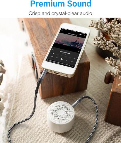 BlueRigger 3.5mm to 6.35mm Audio Cable (10FT, 90 Degree Bi-Directional, 3.5mm 1/8" Male to 6.35mm 1/4" Male TRS, Right Angled Braided Stereo Audio Cable for Cellphone, Amplifiers, Guitar, Speaker in Kuwait