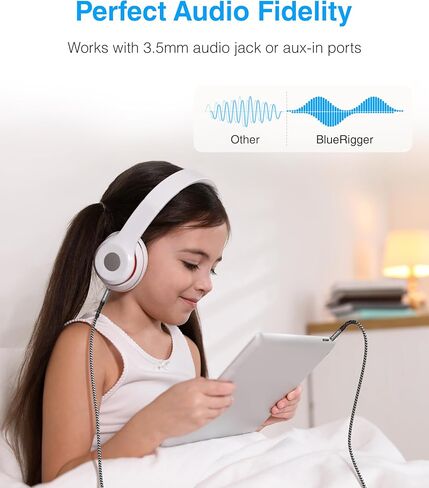 BlueRigger 3.5mm to 6.35mm Audio Cable (10FT, 90 Degree Bi-Directional, 3.5mm 1/8" Male to 6.35mm 1/4" Male TRS, Right Angled Braided Stereo Audio Cable for Cellphone, Amplifiers, Guitar, Speaker in Kuwait