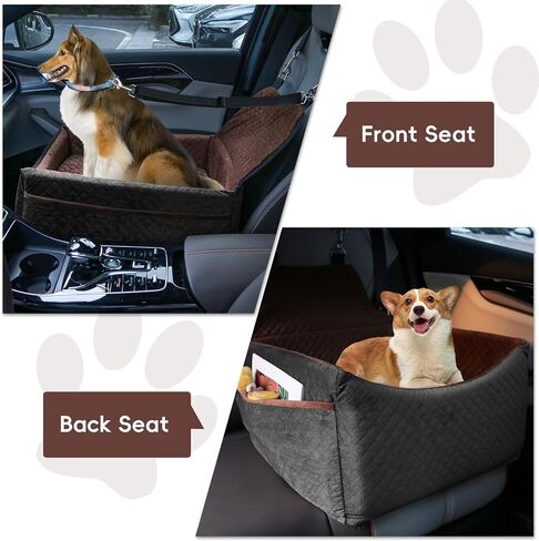 Dog Car Seat, Dog Car Seats for Small Medium Sized Dogs, Washable Dog Booster Car Seat with Storage Pockets and Dog Seat Belt, Ultra Comfortable Pet Car Seat Dog Bed for Pet Car Travel in Saudi Arabia