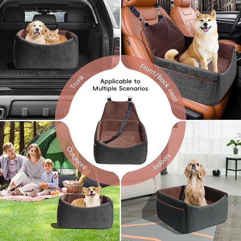 Dog Car Seat, Dog Car Seats for Small Medium Sized Dogs, Washable Dog Booster Car Seat with Storage Pockets and Dog Seat Belt, Ultra Comfortable Pet Car Seat Dog Bed for Pet Car Travel in Saudi Arabia