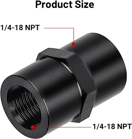 EVIL ENERGY 1/8″ NPT Female to 1/8″ NPT Female Fitting Adapter Straight Aluminum Black in Kuwait