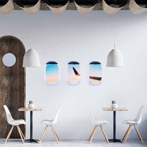 Housoutil 3PCS Airplane Wing Stickers, Self Adhesive Plane Window Clings, 3D Wallpaper Wall Decor Airplane Window Decal Wing in Kuwait