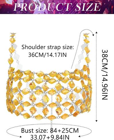 Aukmla Rhinestones سلسلة حمالة الصدر الفضية من محصول البلورة الفضية in Saudi Arabia