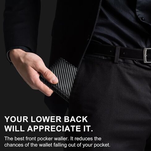 furid Airtag Wallet Men Slim: RFID Card Wallet with Airtag Holder - Apple Air Tag Wallet for Men - Minimalist Front Pocket Bifold Leather Wallet with Money Clip (Carbon Fiber) in Saudi Arabia