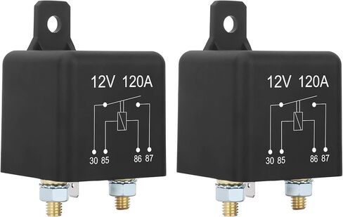 Starter Relay, 12V 120A, 4 Pin SPST, Continuous Duty Relay, Car Battery Control Relay, Automotive Heavy Current Start Relay Car Relay (1) in Kuwait