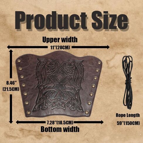 M-YOUNG Handcrafted Leather Bracers Viking Chest Armor for men Embossed Arm Armor Cuff Leather Gauntlet Costumes Accessories in Kuwait