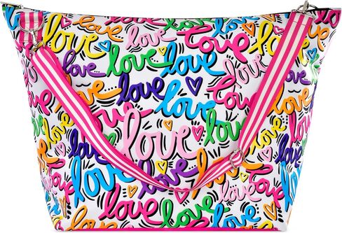iscream + Corey Paige Designs 23.5" x 16" Weekender Travel Tote Bag with Vibrant Nylon Exterior and Adjustable Strap - Love to Dance in Saudi Arabia