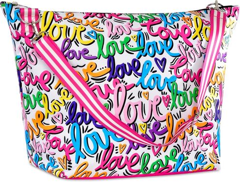 iscream + Corey Paige Designs 23.5" x 16" Weekender Travel Tote Bag with Vibrant Nylon Exterior and Adjustable Strap - Love to Dance in Saudi Arabia