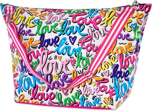 iscream + Corey Paige Designs 23.5" x 16" Weekender Travel Tote Bag with Vibrant Nylon Exterior and Adjustable Strap - Love to Dance in Saudi Arabia