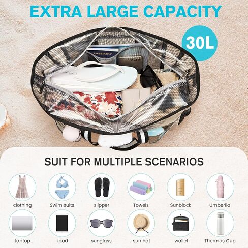 G4Free Waterproof Beach Tote Pool Bags for Women, Large Capacity Tote Bag With Wet Compartment for Weekender Travel in Saudi Arabia