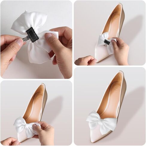 Forbidden Road 2 Pcs Bow Shoe Clips for Women Elegant Wedding Party Shoe Bows Clips Cute Bow Clips for Shoes in Kuwait