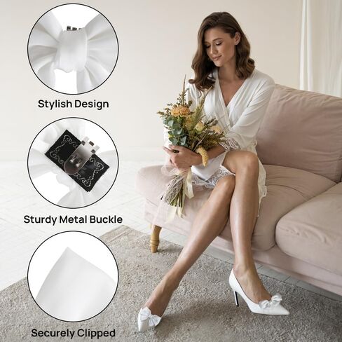 Forbidden Road 2 Pcs Bow Shoe Clips for Women Elegant Wedding Party Shoe Bows Clips Cute Bow Clips for Shoes in Kuwait