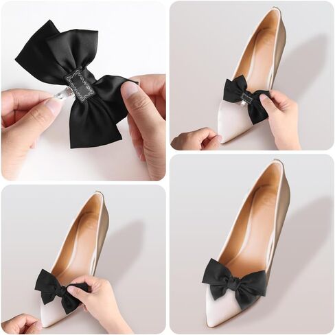 طريق محروم 2 PCS مقاطع أحذية القوس للنساء الأنيقة حفلات الحذاء الحذاء أقواس مقاطع لطيف القوس للأحذية in Kuwait