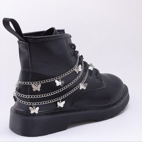 2Pcs Punk Shoe Chains Cross Sneaker Charms Shoe Lace Charms Star Butterfly Chain Goth Shoes Accessorie Jewelry Gothic in Saudi Arabia