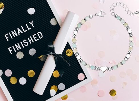 2025 Graduation Gifts for Her,Heart Charm Bracelets for Her,Personalized Graduation Bracelets for College/High School/Masters Degree/Nursing/8th Grade/Middle School/5th Grade in Kuwait