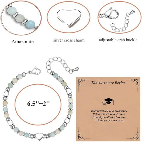 2025 Graduation Gifts for Her,Heart Charm Bracelets for Her,Personalized Graduation Bracelets for College/High School/Masters Degree/Nursing/8th Grade/Middle School/5th Grade in Kuwait