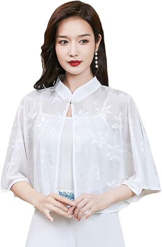 Women Lace Wedding Shawls Wrap Bridal Shrug Stand Collar Cape Cardigan Shoulder Covers Up For Evening Prom Dress in Saudi Arabia