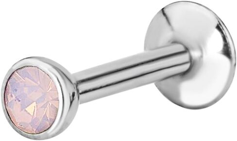 Forbidden Body Jewelry 16g Tragus Earring, Helix Earring & Labret Piercing, Internally Threaded Simulated Opal Stud in Saudi Arabia