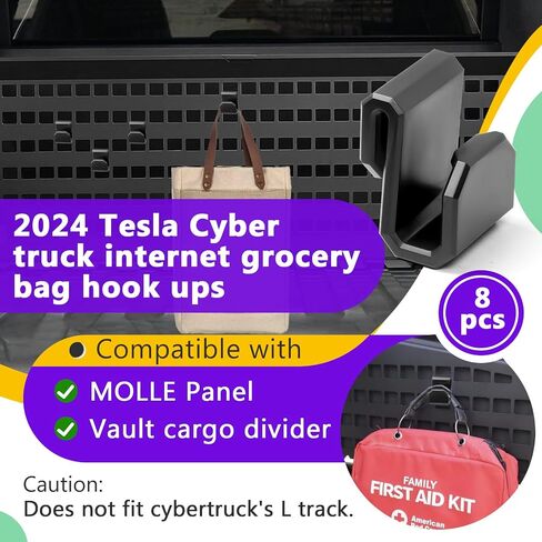 4 Packs Molle Board Hook for Tesla Cybertruck, Cyber Hook for Molle Panels and Vault Cargo Divider, Accessory for Trunk Bed Net and Divider Hooks in Kuwait