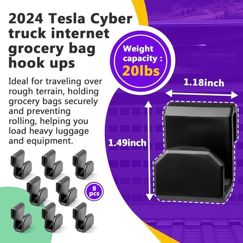 4 Packs Molle Board Hook for Tesla Cybertruck, Cyber Hook for Molle Panels and Vault Cargo Divider, Accessory for Trunk Bed Net and Divider Hooks in Kuwait