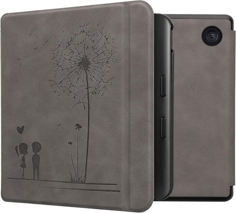 kwmobile Cover Compatible with Kobo Libra Colour Cover - eReader Case - Magnolias Grey in Saudi Arabia