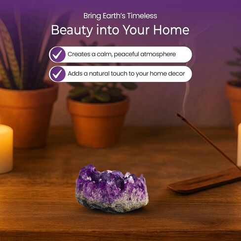 Amethyst Cluster for Meditation – Natural Crystals and Healing Stones – Healing Crystals for Energy Healing – Crystal Decor for Home – Spiritual Decor for Altar, Desk, or Sacred Space, 25-50 Grams in Kuwait