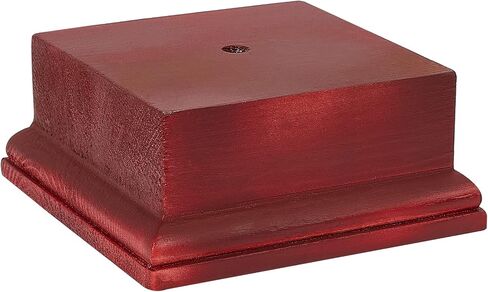 AHANDMAKER Square Wooden Pedestal Stand Display Base, 4.5 x 4.5 x 1.96 Inch Wooden Trophy Base, Wood Decorative Base Medals Display Base for Collectibles Display Home Decoration, Dark Red in Saudi Arabia