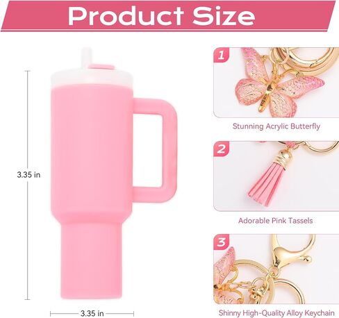 Mini Tumbler Keychain Chapstick Holder, Stanley Cup Accessories,Cute Key Chains for Women Purse Handbag Backpack in Saudi Arabia