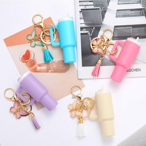 Mini Tumbler Keychain Chapstick Holder, Stanley Cup Accessories,Cute Key Chains for Women Purse Handbag Backpack in Saudi Arabia