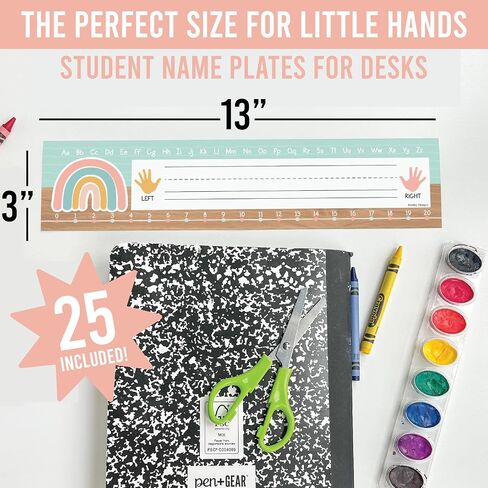 25 Colorful Desk Name Plates for Classroom - Classroom Name Tags for Desk, Desk Name Tags for Classroom, Student Name Tags for Desks, Student Name Plates for Desks Classroom, Name Plate for Desk Kids in Saudi Arabia