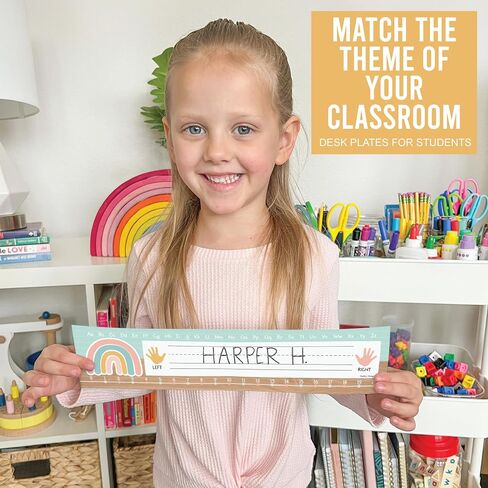 25 Colorful Desk Name Plates for Classroom - Classroom Name Tags for Desk, Desk Name Tags for Classroom, Student Name Tags for Desks, Student Name Plates for Desks Classroom, Name Plate for Desk Kids in Saudi Arabia