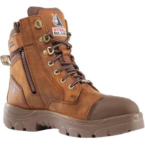 Steel Blue Men's Southern Cross Zip Scuff Steel Toe Safety Boot, Distressed Brown