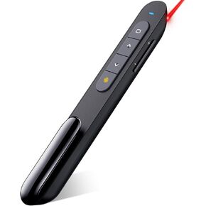 DinoFire USB Rechargeable RF 2.4 GHz Green Light Presentation Remote, Powerpoint Clicker Wireless Presenter Presentation Clicker Slide Advancer for Mac/Keynote/PC/PPT