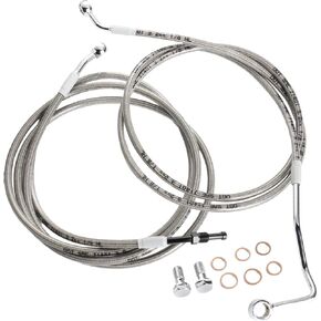 Mokitdora Hydraulic Hydraulic Clutch & Brake Lines Kit Kit لـ 16 "مقودًا في Harley Touring W/ABS 2014-2016 Street Glide Flhx Electra Glide Flht Road ، Chrome