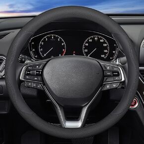 XHRING Car Steering Wheel Cover for Toyota Camry Rav4 Corolla Highlander Sienna CHR Avalon FJ Cruiser Yaris SE XSE LE Hybrid XLE TRD Cross Limited Platinum Accessories, 2025 Leather Black 14 ½ -15"