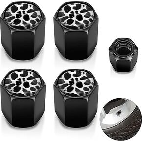 Superkaka Cow Print Tyre Valve Caps - إكسسوارات خارجية للسيارات والدراجات والدراجات النارية