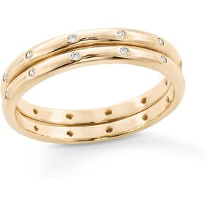 Rocksbox Clara 18k Gold CZ Ring Set - Women's Ring Set - 18k Gold Plating with Cubic Zirconia - Premium Quality Jewelry