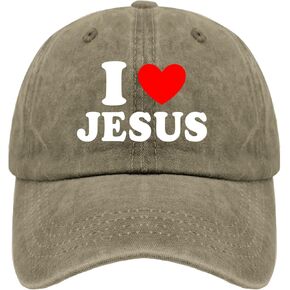 I Love Jesus Caps Men Hat Pigment Black Dad Hat Gifts for Son Hiking Hats